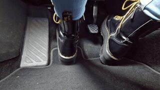 My heavy Doc Martens on the pedals