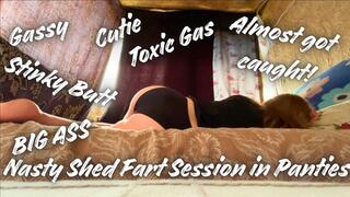 Nasty Shed Fart Session in Panties