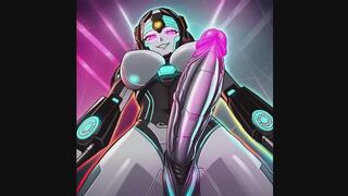 Concerned robot futanari gives you her protein supplement