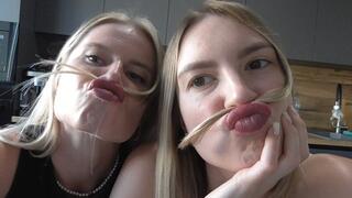 SNIFFS HER HAIR TIPS