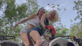 Outdoorsy Sluts: Susie Gives Lacey A Sexy Lap Dance on the Quad