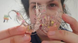 Wearing My Retainers With Fresh Red Lips and Taking Them Out With My Tongue – Oral Fetish Play Close-Up