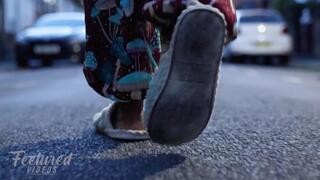 Stare at my feet and follow me