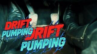 Drift pumping Reina Leather drives in black leather pants