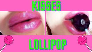 Sucking lollipops and giving kisses with lipstick