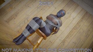 Zoey - Not Making it to the Competition HD ( Swimsuit , Tape Bondage , Boobs Exposed , Wrap Gagged , Pantyhose Hooded , Microfoam Tape Gag , Duct Tape Gag , Bandage wrap gag and Blindfold )