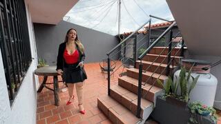 Karlotta presses the pedal hard to start the car