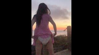 Pampers flooding on the beach at Sunset