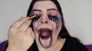 Exhausted witch yawning a lot