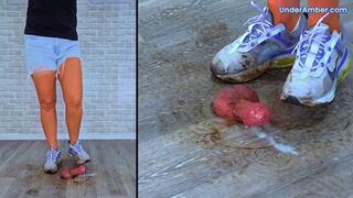 Goddess Amber - Busting the Cum From Your Balls In My Muddy Nike Air Max 2021 - 196 Split Cam - Trample Trampling Cock CBT Crush Crushing Shoejob Footjob Cumshot Dirty Trainer Trainers Shoe Foot Feet Fetish