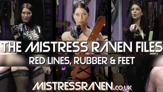 [1089] Mistress Raven Files Red Lines Rubber and Feet