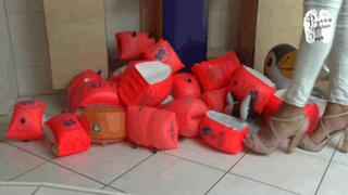 Inflatables under High Heels Sandals