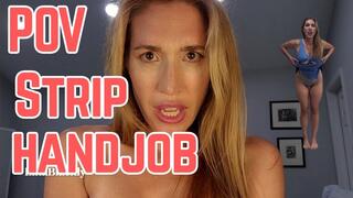 Earthquake: Busty Wife's Tectonic Striptease Leads to POV Handjob