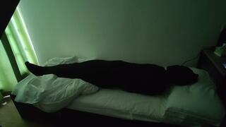 Find you are fully encased with pantyhose after wake up