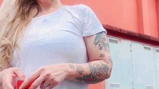 Crush - Marlboro reds - Smoking in the street - Nose exhales - Leggings - Sneakers