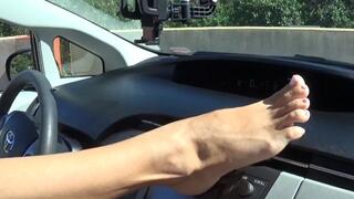 Uber Driver Blonde MILF Footjob and Handjob in her car