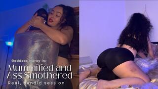 Mummified and Ass Smothered by Goddess Marcy - Real, candid session