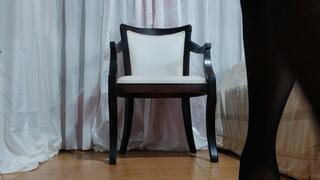 Mature woman in pantyhose stockings and stiletto heels crossing beautiful big legs (1)