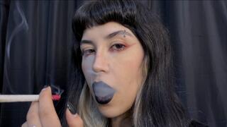 Inhaling deeply in extreme close-ups