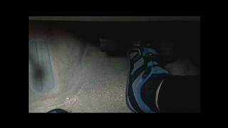 Evalynn self-film Driving in Xero Barefoot Sneakers
