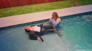 Lila and Regina Go for Their First-Ever Fully-Clothed Swim