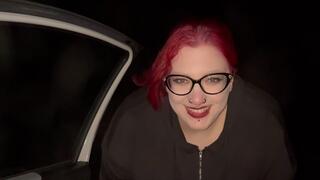 Pissing in the snow at the highway parking lot