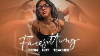 After-class FACESITTING lesson - Bad student punishment - Mistress Enola - Smothering your face and controlling your breath ( 4K)