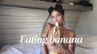 Eating banana