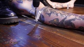 Installing El - Extreme bondage and pussy torment and boot domination - bound orgasms and trampling