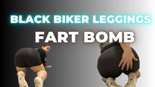 Black Biker Leggings Fart Bomb