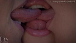 3 Way Picnic Face Lick and Tongue Kiss