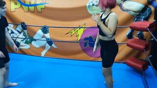 Skilled judo girl vs skinny guy