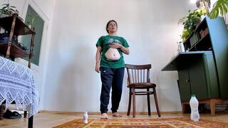 You're a big monster mom you feed your littel monster inside your belly, he moves inside and your belly making sounds