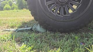 Big plastic toy runover