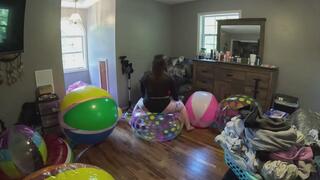 seam split overinflated beach ball