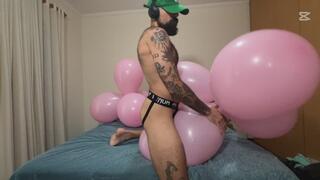 Hump 2 Cum 16" Pink Balloon Cluster - NONPOP