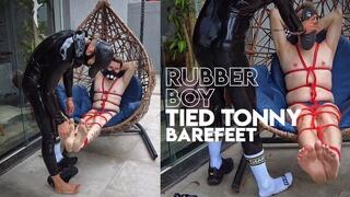 Rubber Boy Tied Tonny Barefeet (720p) Gay Bondage - Gay Domination - Barefeet - Rubber - Foot Fetish - BDSM