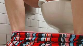 Vicky is desperate to go 1 and 2 so she uses the store bathroom: Female Desperation, Public Toilet- 1080p