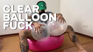Looner Fucks Two clear Balloons! Balloon Masturbation