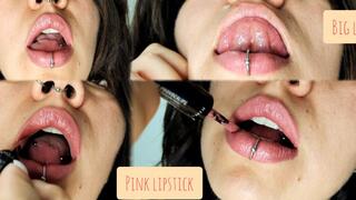 Big lips pink lipstick