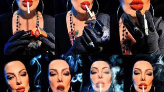 Close-up Smoky Gloves - Audible Inhales and Exhales - Dunhill White 100