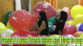 Genny & Laura french kisses and blow to pop