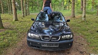 Stomping and Jumping on BMW e46 Roof Car Destruction