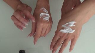 CREAM OF SPERM ON HANDS (hw)