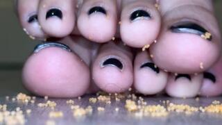 Close up POV Giantess crush in sandals (part 2 barefoot)