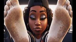 EBONY SMELLY WHITE SOCKS