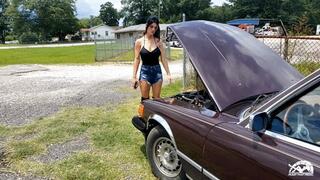 1420 – April Lee & Jane Domino Crank the Mercedes in Boots