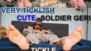 barefoot very ticklish soldier Geri