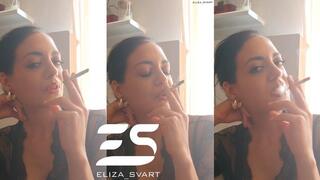 Relaxed smoking on the golden hour