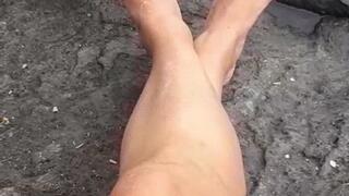 ASMR CRASHING WAVES AND SEXY LEGS